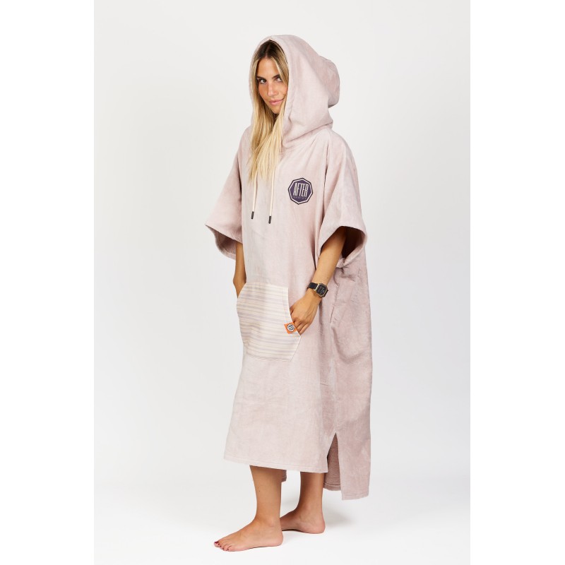 Poncho High End - 100% Coton - Dusty Rose
