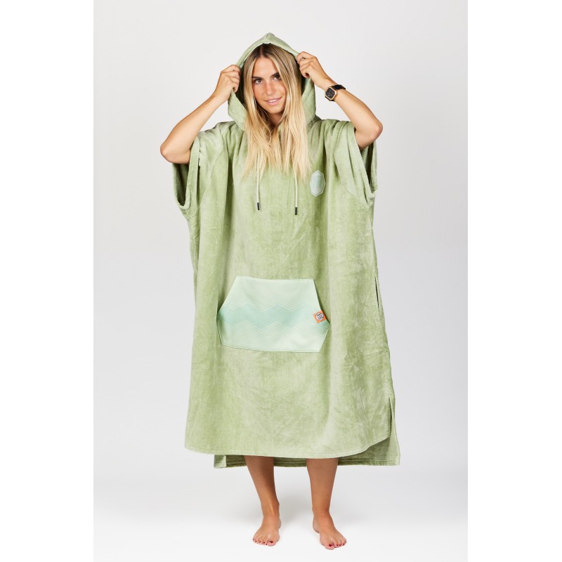 Poncho High End - 100% Coton - Tender Green