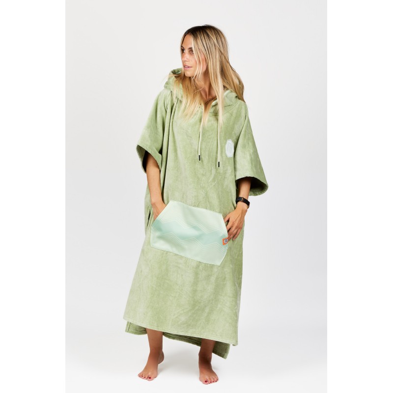 Poncho High End - 100% Coton - Tender Green