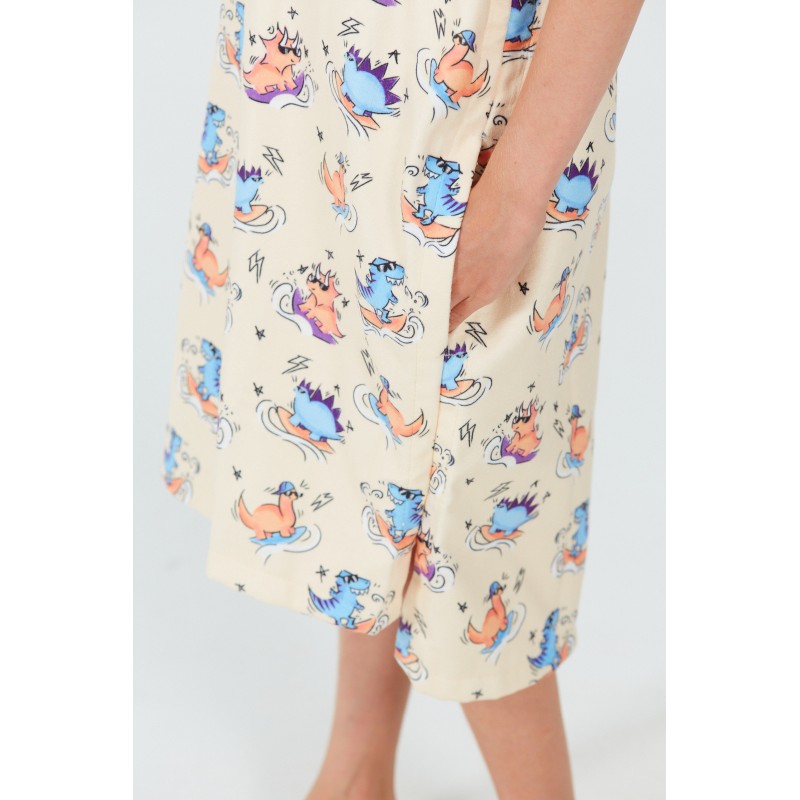 Poncho Kids - Dino - Peach