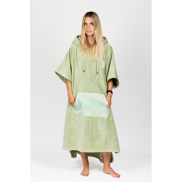 Poncho High End - 100% Coton - Tender Green