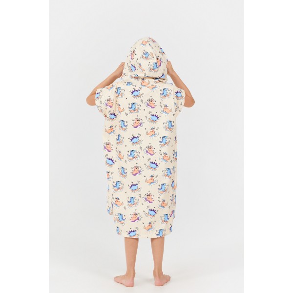 Poncho Kids - Dino - Peach