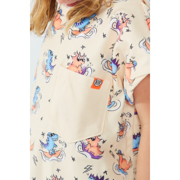 Poncho Kids - Dino - Peach