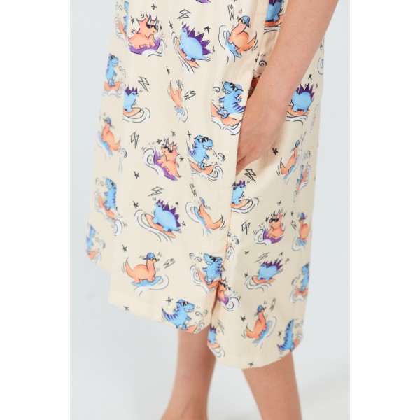 Poncho Kids - Dino - Peach