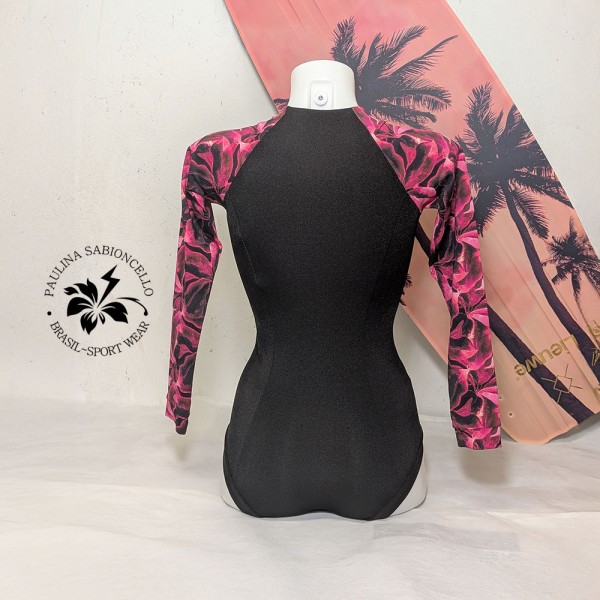 PS ENODELNE KOPALKE DOLGI ROKAV BLACK PINK SLEEVES