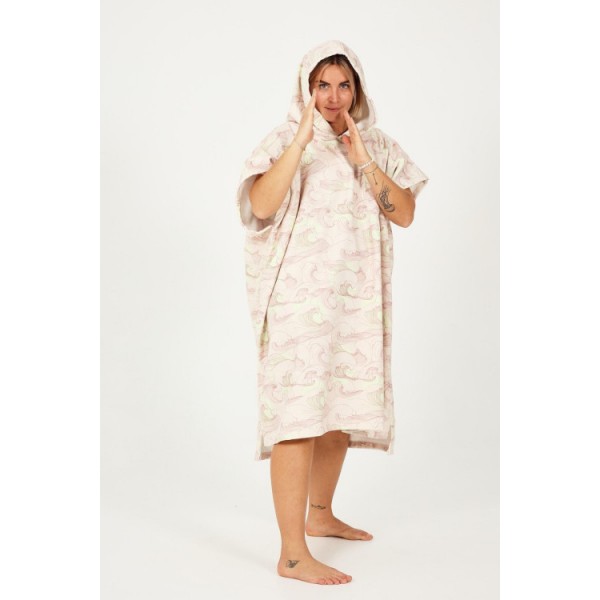 Poncho Japan Waves - Soft Pink