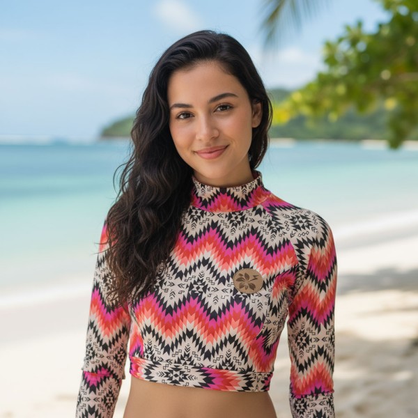 PS MAJICA DOLG ROKAV PINK ORANGE BLACK