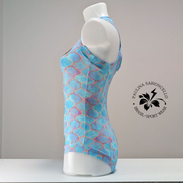 PS ENODELNE KOPALKE KRATEK ROKAV GREEN WHITE FLOWER