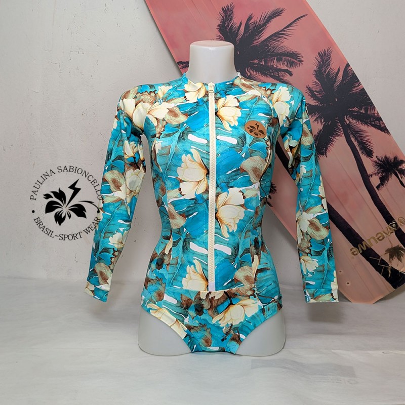 PS ENODELNE KOPALKE DOLGI ROKAV TOURQUISE