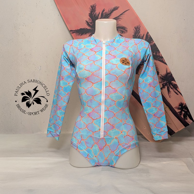 PS ENODELNE KOPALKE DOLGI ROKAV BLUE VIOLA VZOREC