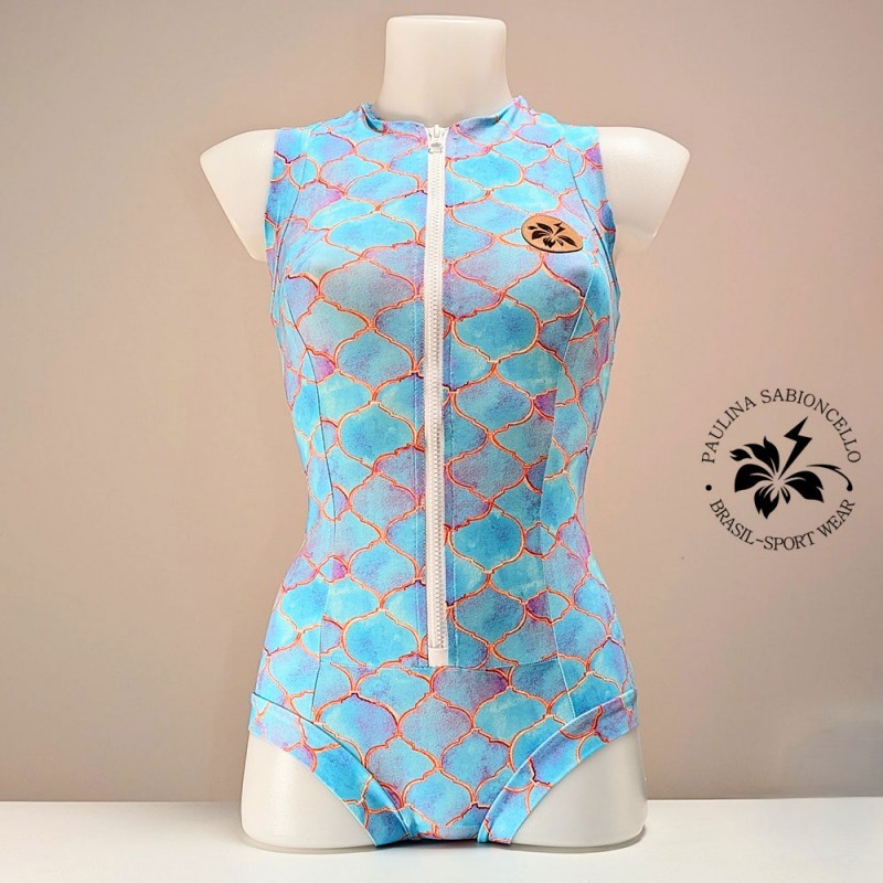 PS ENODELNE KOPALKE KRATEK ROKAV GREEN WHITE FLOWER