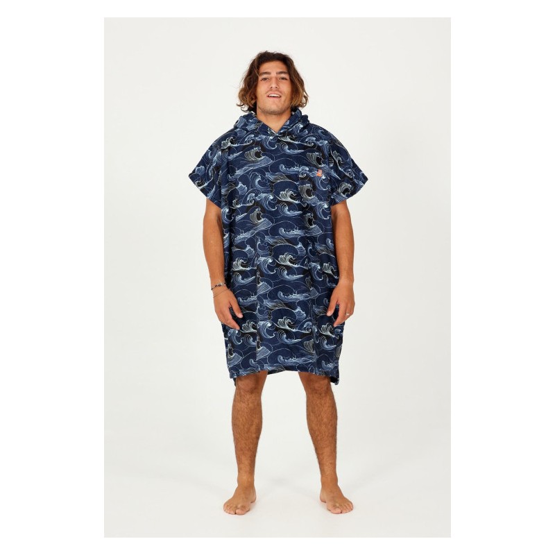 Poncho Japan Waves - Midnight