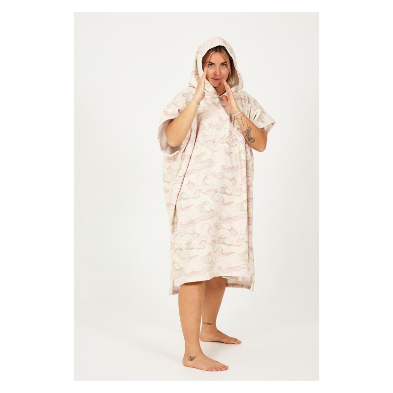 Poncho Japan Waves - Soft Pink