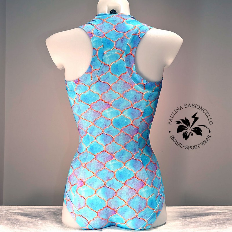 PS ENODELNE KOPALKE KRATEK ROKAV GREEN WHITE FLOWER