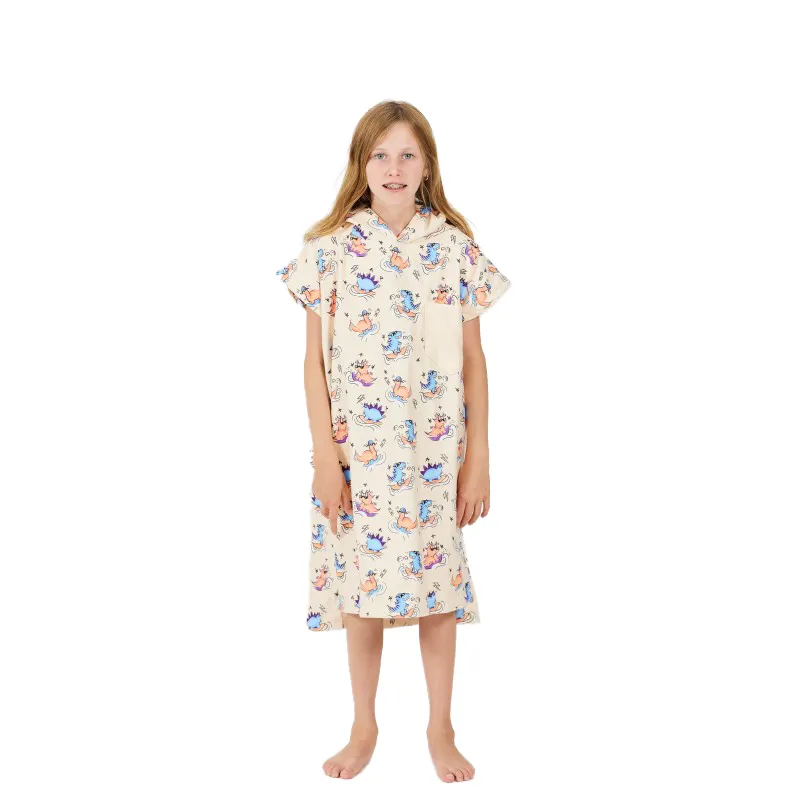 Poncho Kids - Dino - Peach