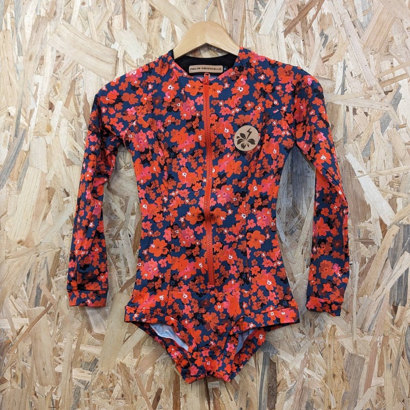 PS ENODELNE KOPALKE DOLGI ROKAV RED FLOWEERS