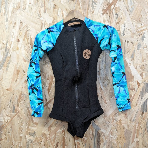 PS ENODELNE KOPALKE DOLGI ROKAV BLACK TOURQUISE SLEEVES