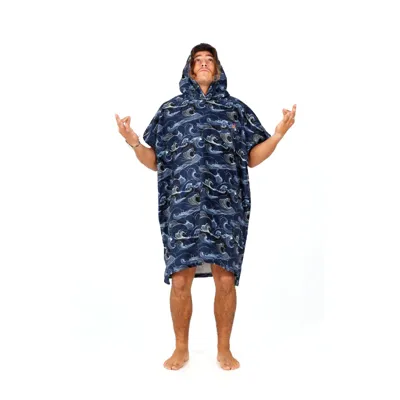 Poncho Japan Waves - Midnight