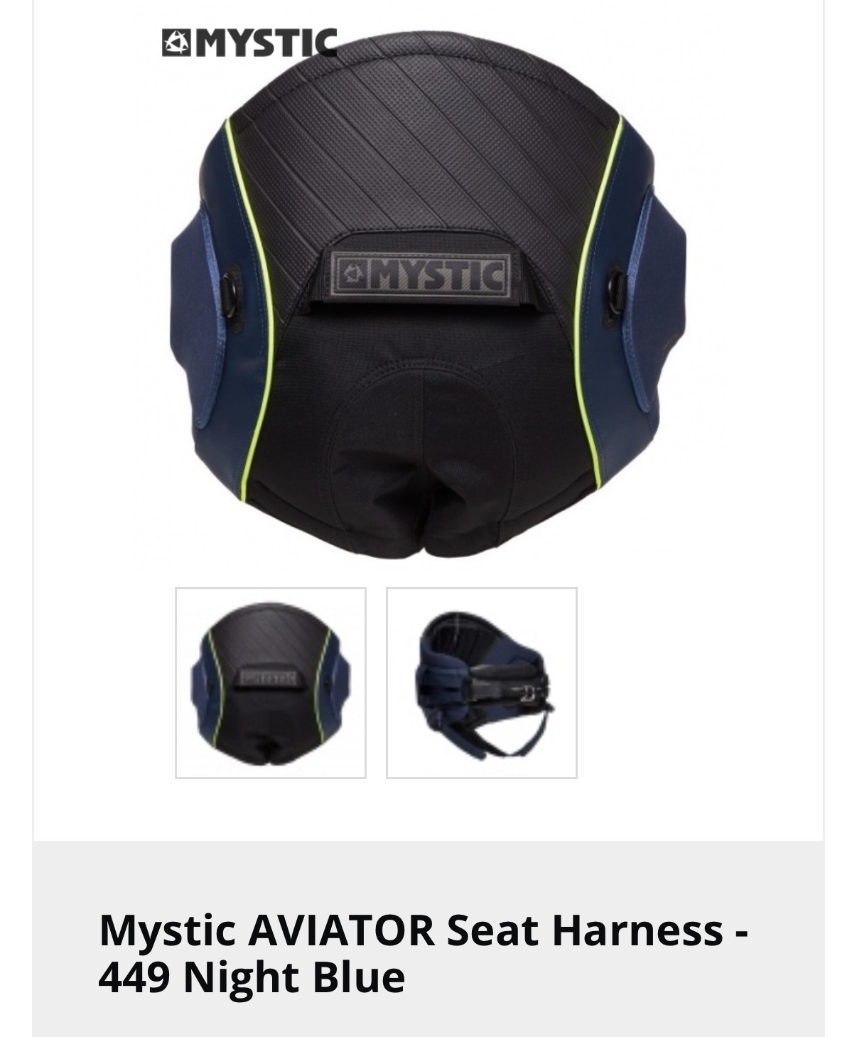 Mystic Aviator Seat Harness XL